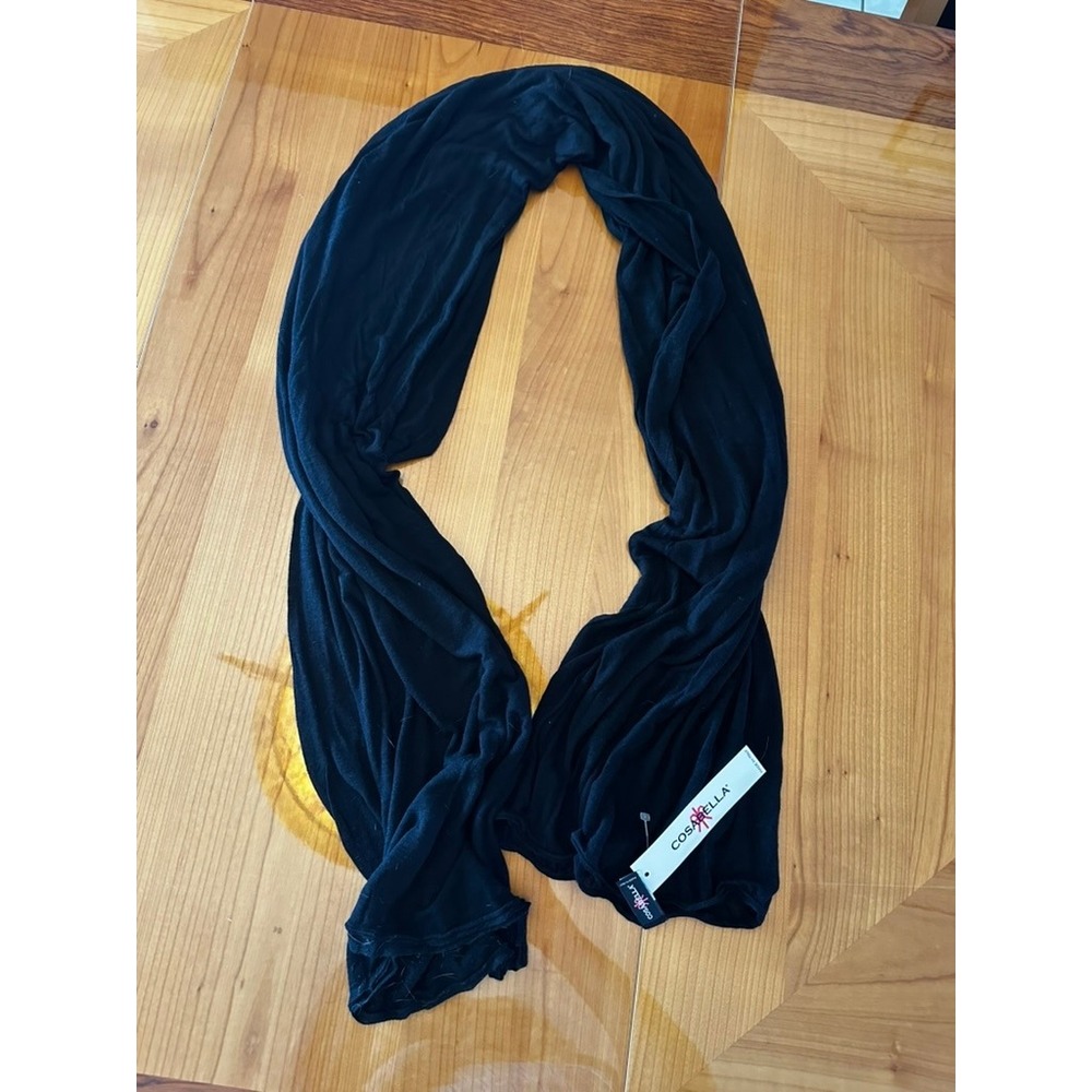 Cosabella Suave Scarf Black Viscose Cashmere Blend Made in Italy SUAVE9321